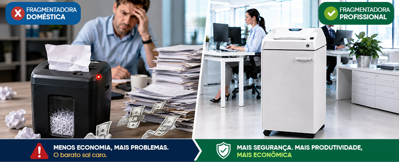 Diferença entre fragmentadora doméstica e profissional